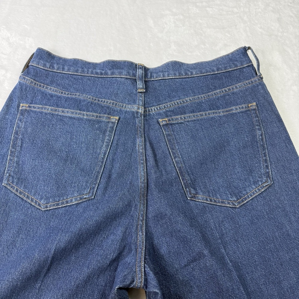 J Crew Jeans Womens 30 Petite Blue Wide Leg Trouser Dark Wash Baggy - Picture 4 of 12